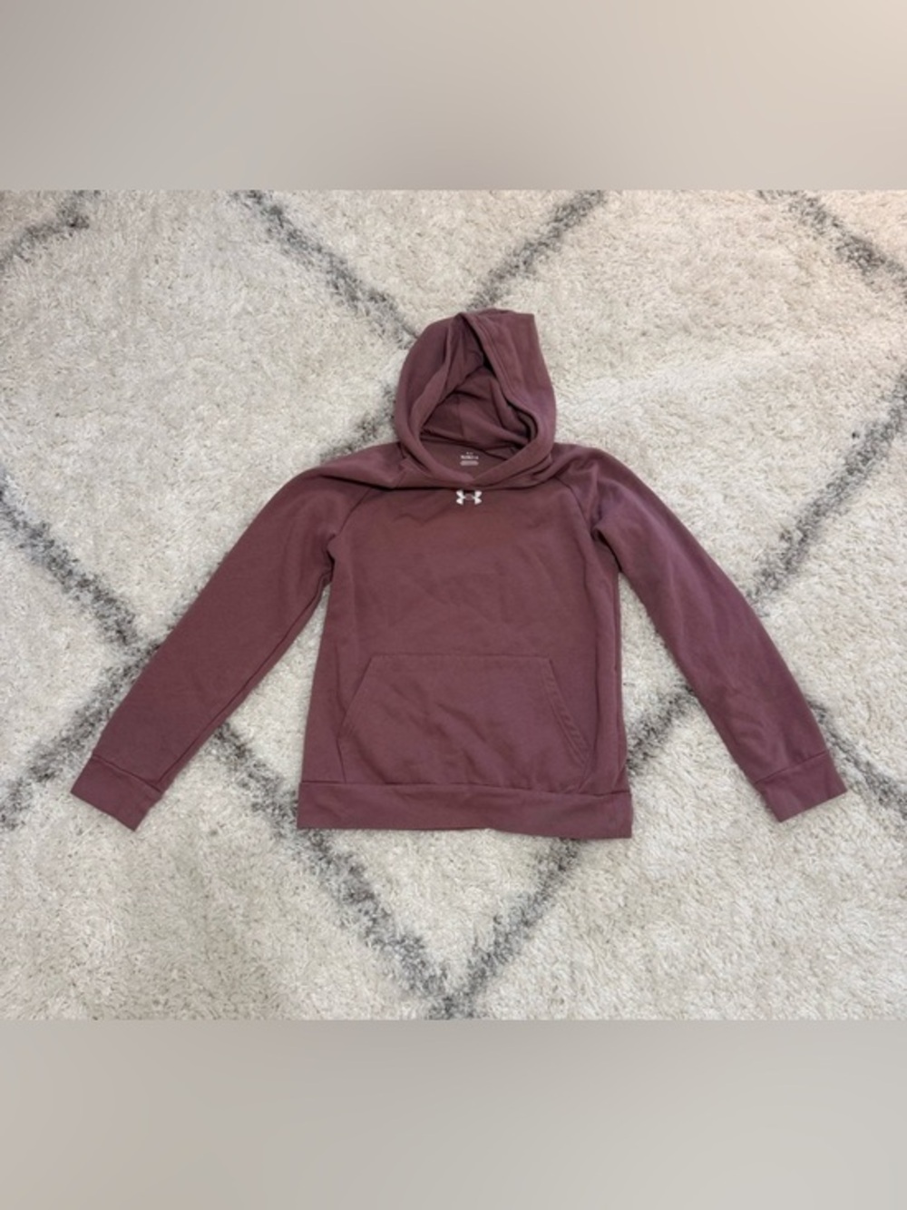 Under Armour Dusty Rose Pullover Hoodie with White Logo